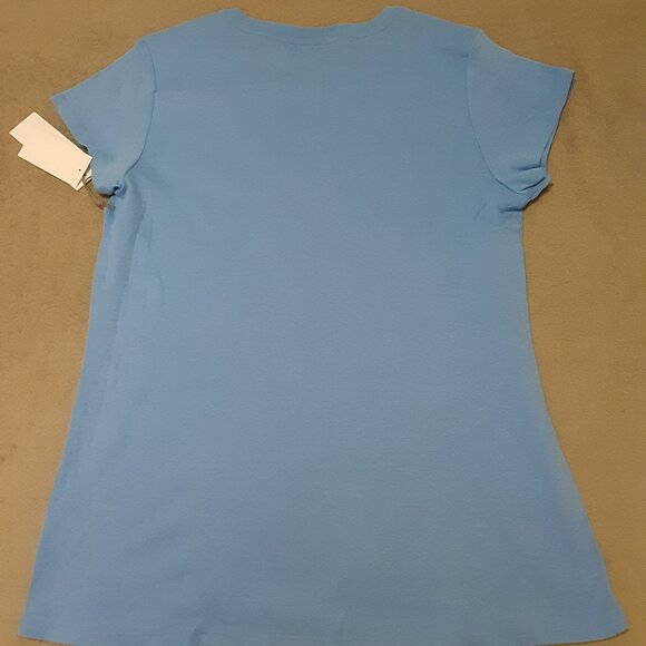 Liz Claiborne Womens Crew Neck Short Sleeve T-Shirt Size XL Light Blue - Picture 2 of 4